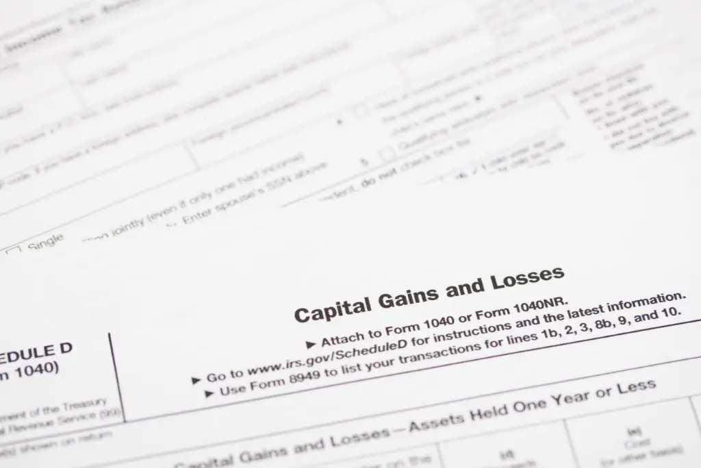 cut off capital gains and losses form