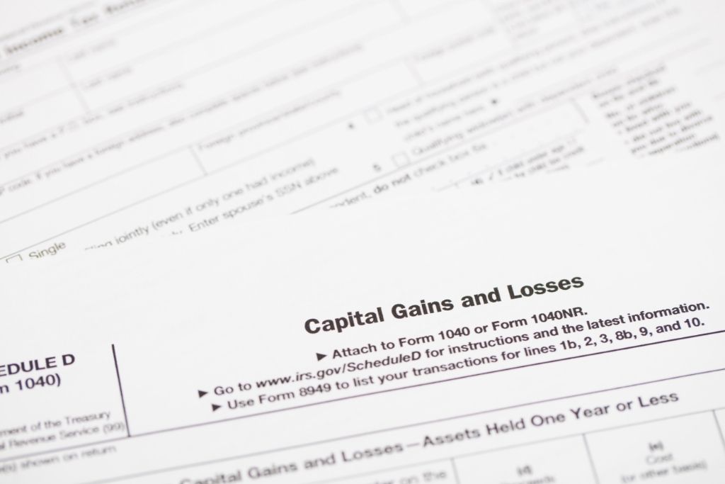 cut off capital gains and losses form